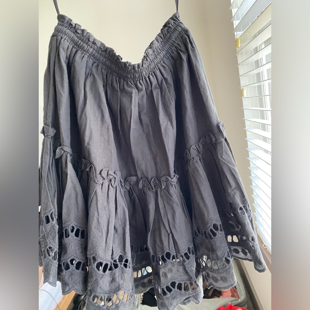 Seven Wonders Alannah Short Cotton Skirt Black Lined Size US 4 fits like XS - Picture 6 of 15